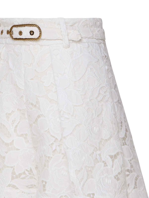The Best Shops ZIMMERMANN: Trousers Shorts - Nature Lace Shorts