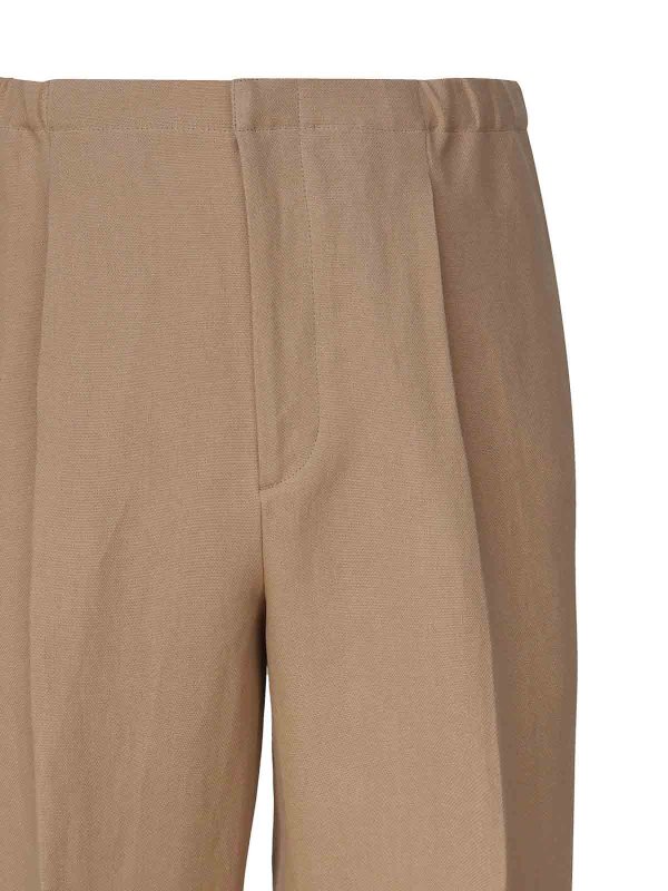 The Best Shops FENDI: Trousers Shorts - Elegant Trousers With Front Pleats