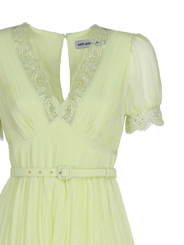 The Best Shops Self Portrait: maxi dresses - Chiffon Midi Dress With Lace Detail