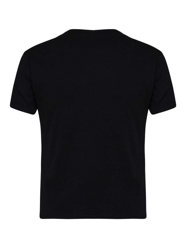 Courreges: t-shirts online - Contrast Frame T-Shirt In Cotton