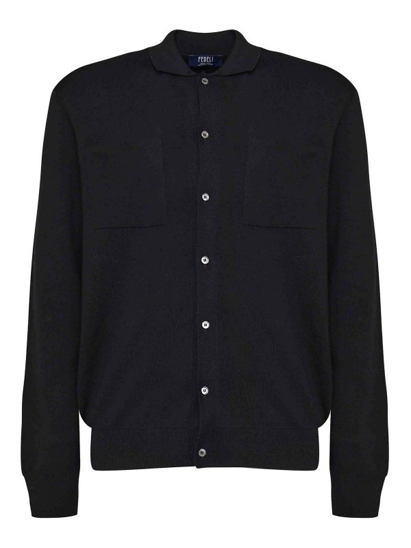 FEDELI: cardigans - Virgin Wool Cardigan Shirt