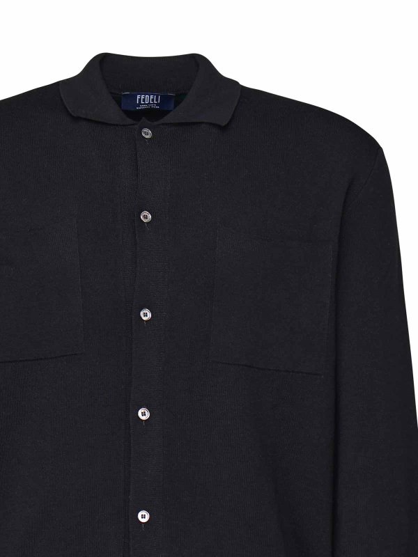 The Best Shops FEDELI: cardigans - Virgin Wool Cardigan Shirt