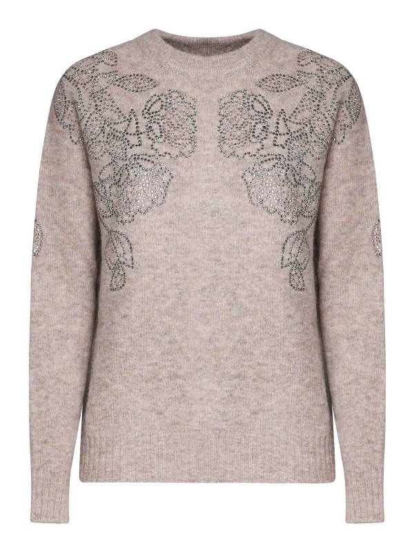 MARCIANO: crew necks - Sweater With Embroidery On The Shoulders
