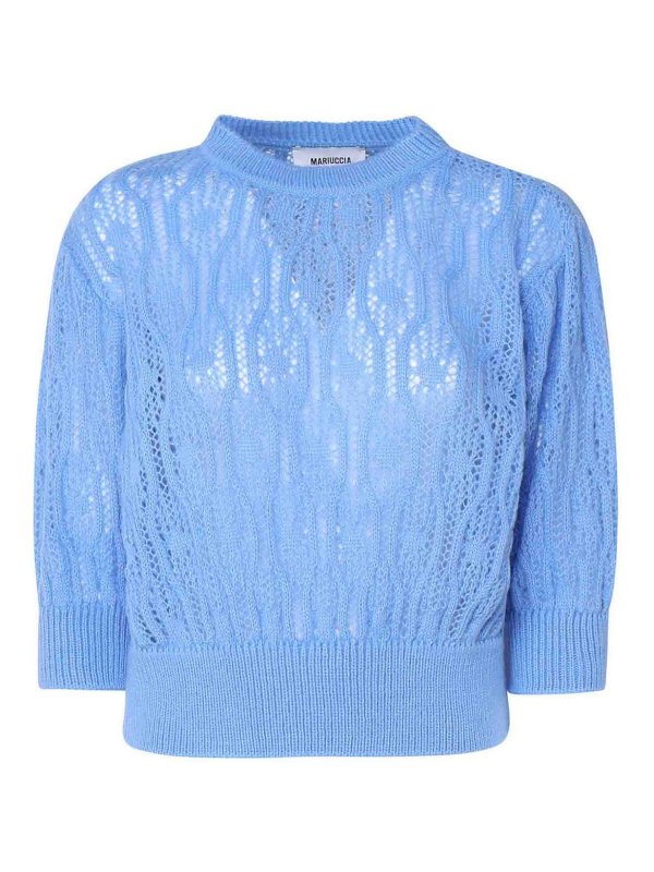 MARIUCCIA: Pull col rond - Pull Col Rond - Bleu