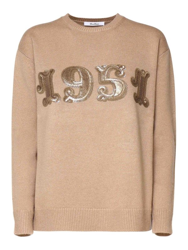 Max Mara: crew necks - Plata Pullover