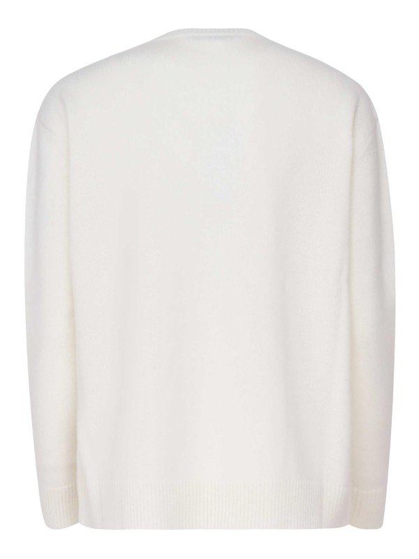 Max Mara: crew necks online - Plata Pullover In Wool Cashmere And Sequins