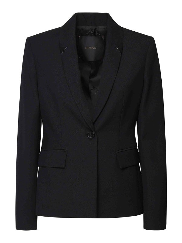 スーツ PINKO Women Suit Jackets 103694A213Z99 Black Pinko Giappone Twill Blazer - Black - Women | 103694A213Z99