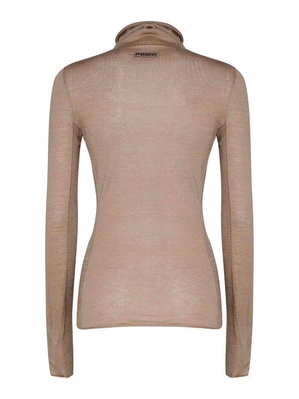 Pinko: Suéteres con cuello pico online - Suéter Cuello Redondo - Beis