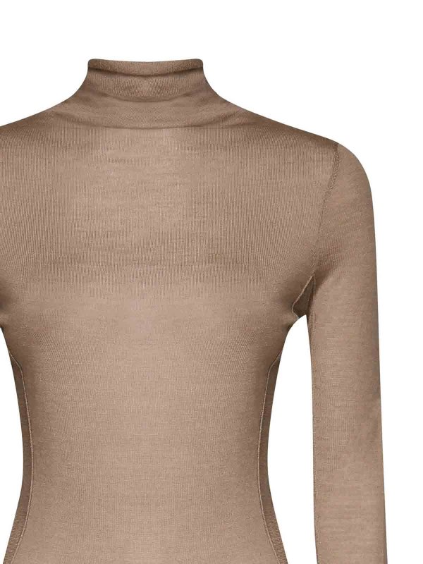 The Best Shops Pinko: Suéteres con cuello pico - Suéter Cuello Redondo - Beis