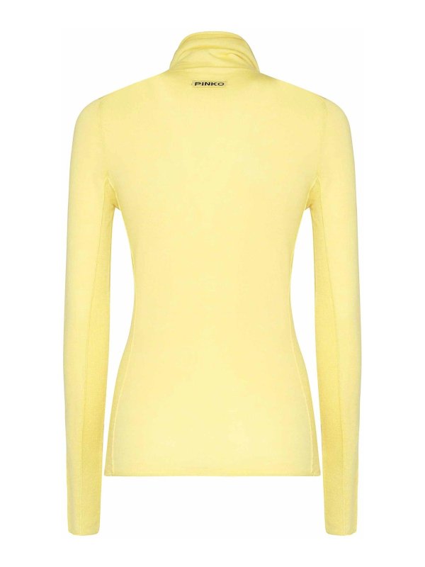 Pinko: Strickpullover mit Rundhalsausschnitt online - Rundhalspullover - Gelb