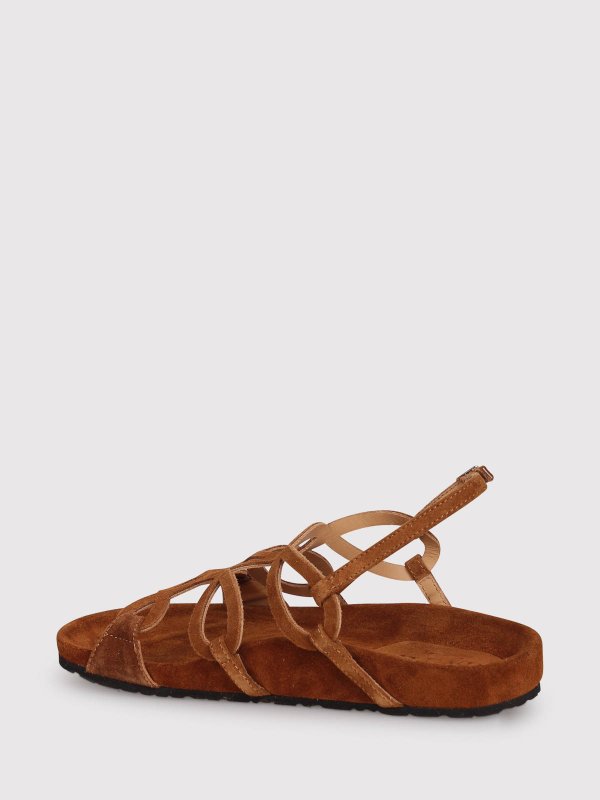 Flat open sandal with decorated bands shop online: Anna F.