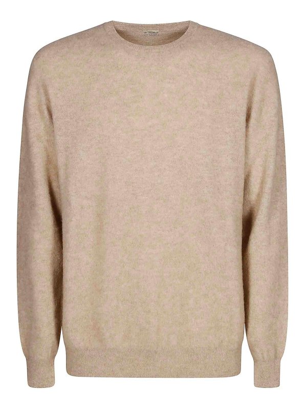 MASSIMO ALBA: Escotes barcos - Suéter Con Escote Barco - Beis