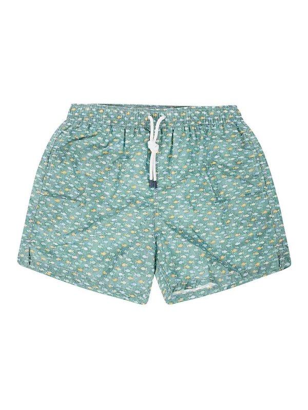 FEDELI: Shorts de bain - Short De Bain - Vert