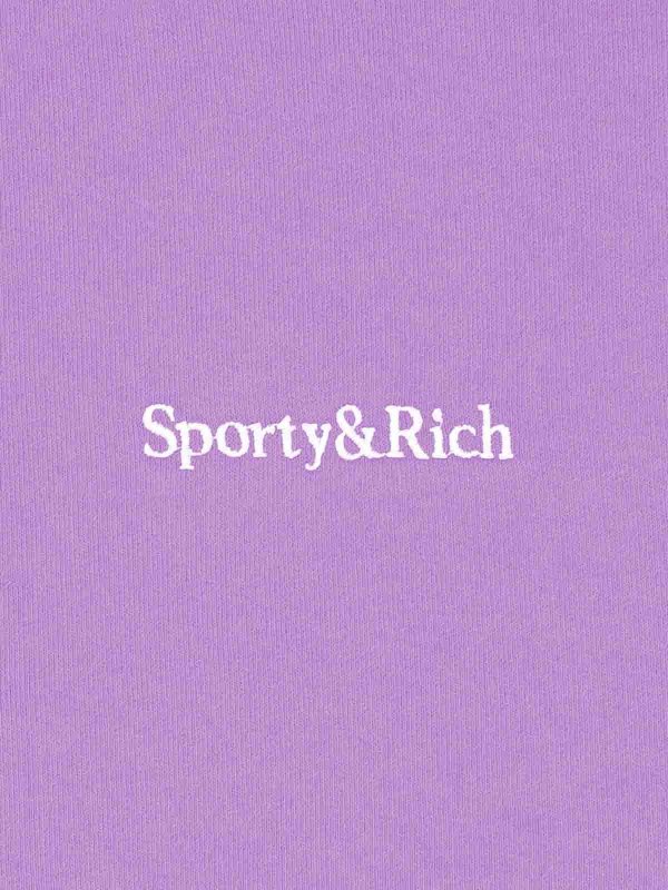 The Best Shops SPORTY & RICH: Trousers Shorts - Serif Logo Embroidered Gym Shorts