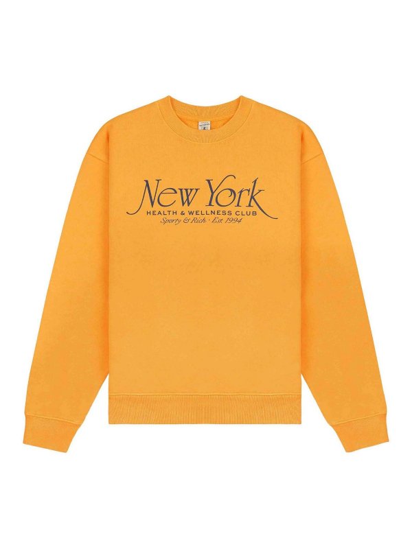SPORTY & RICH: Strickpullover mit Rundhalsausschnitt - Rundhalspullover - Gold