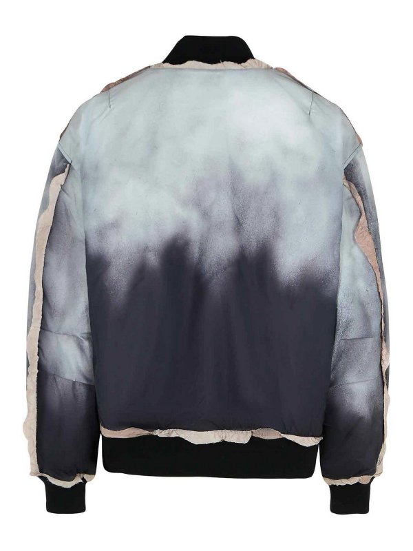 Acne Studios: casual jackets online - Over Grey Nylon Bomber Jacket