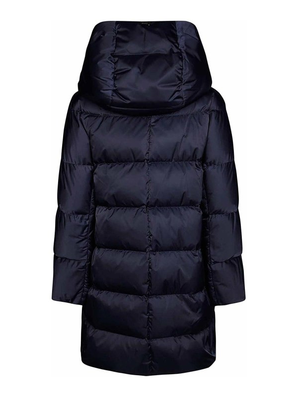 HERNO: padded jackets online - Satin Down Jacket With Hood
