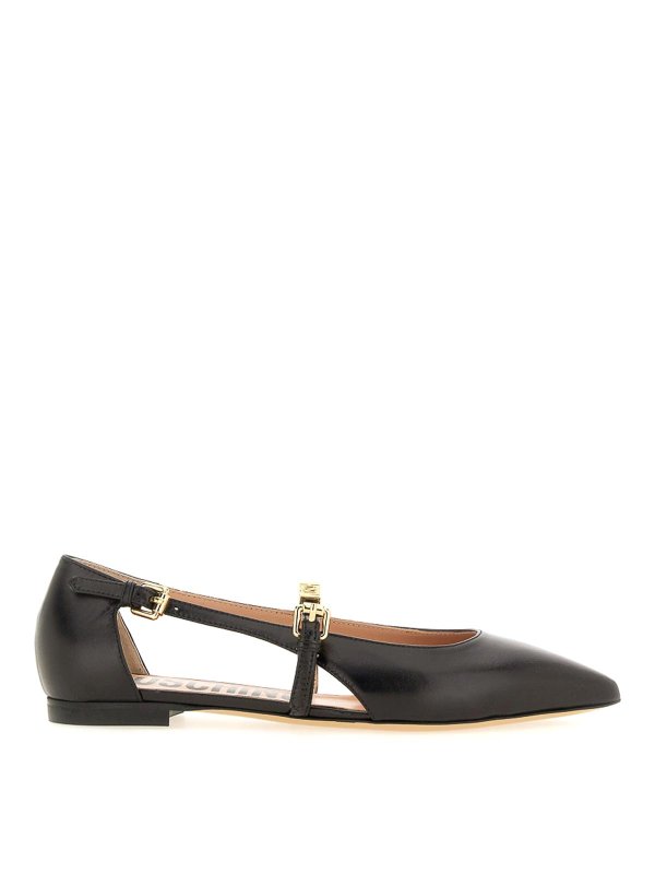 MOSCHINO: flat shoes - Leather Ballerina