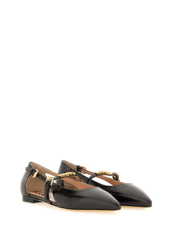 The Best Shops MOSCHINO: flat shoes - Leather Ballerina