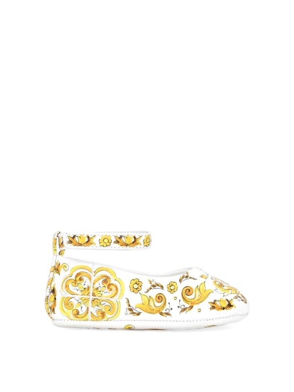 DOLCE & GABBANA: flat shoes - Ball With Tassel Strap Stam Azulejos Yellow