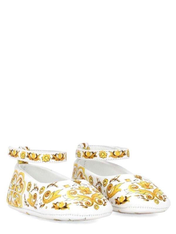 DOLCE & GABBANA: flat shoes online - Ball With Tassel Strap Stam Azulejos Yellow