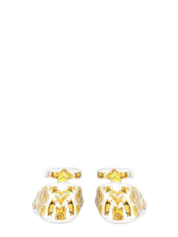 The Best Shops DOLCE & GABBANA: flat shoes - Ball With Tassel Strap Stam Azulejos Yellow