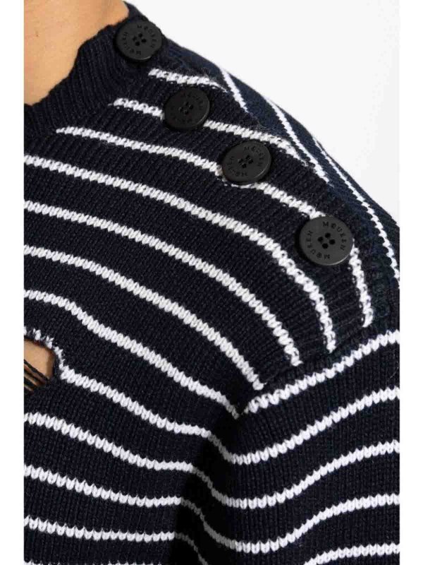 クルーネック - ダークブルー shop online: ALEXANDER MCQUEEN