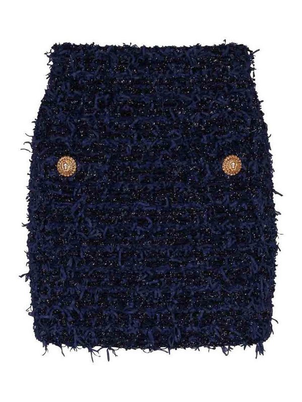 Balmain: Mini jupes - Jupe Midi - Bleu