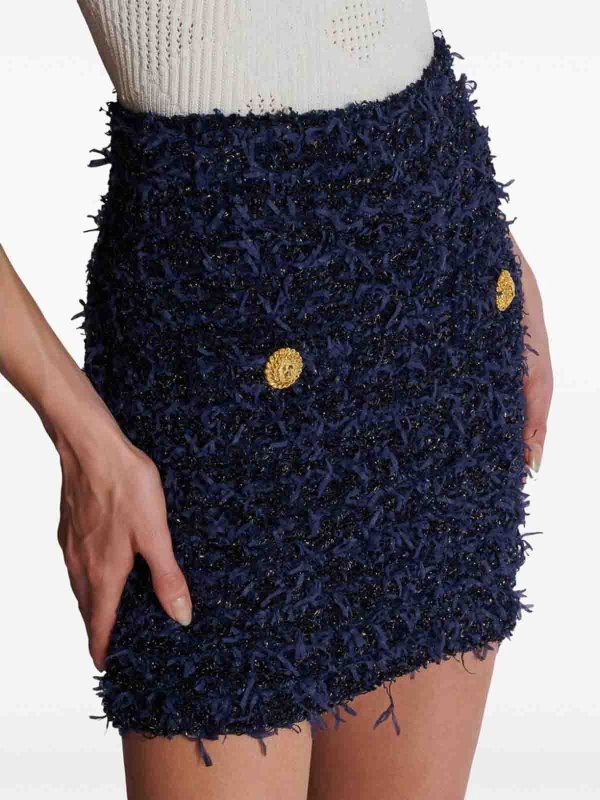 The Best Shops Balmain: Jupe Midi - Bleu