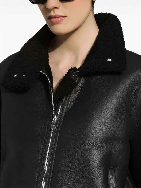 DOLCE & GABBANA: Lederjacken online - Lederjacke - Schwarz