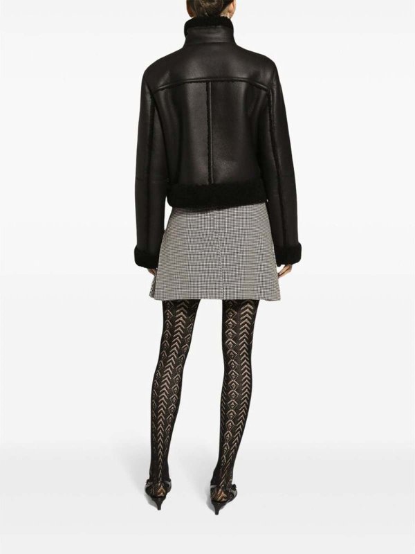 The Best Shops DOLCE & GABBANA: Lederjacken - Lederjacke - Schwarz