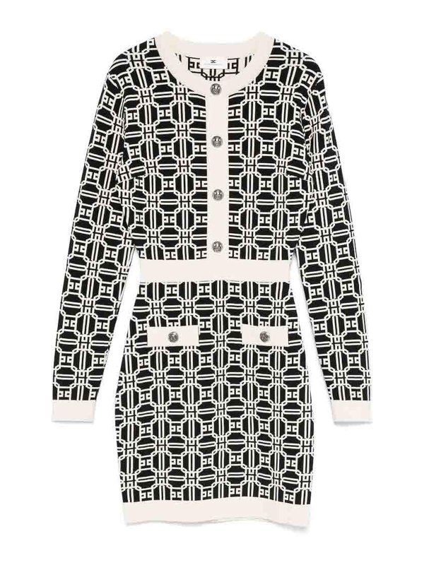ELISABETTA FRANCHI: Robes courtes - Robe Courte - Blanc