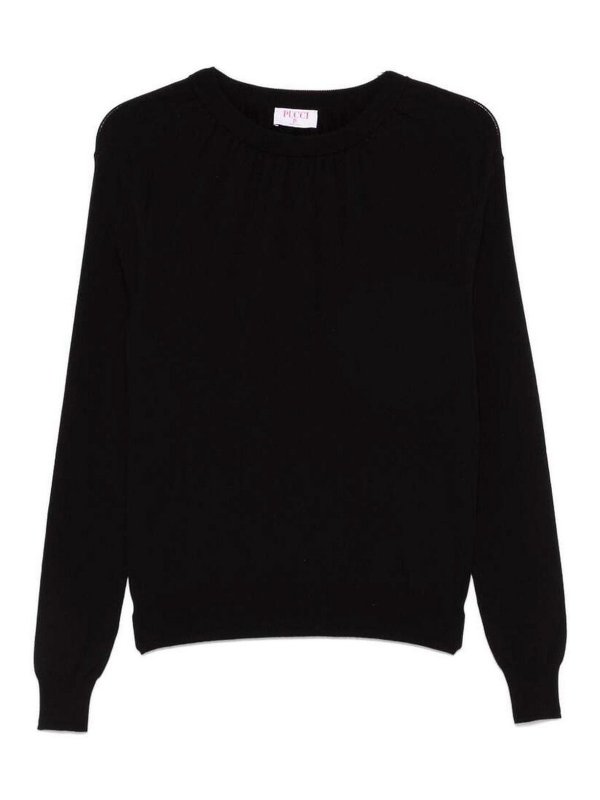 EMILIO PUCCI: Pull col rond - Pull Col Rond - Noir