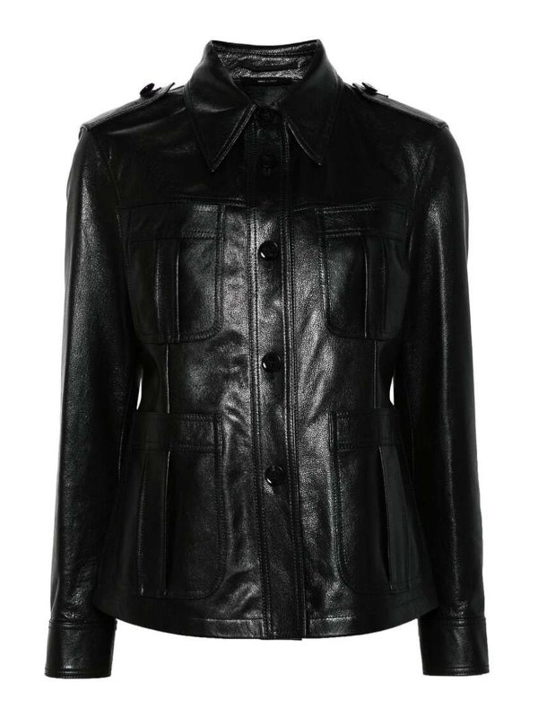 TOM FORD: Lederjacken - Lederjacke - Schwarz