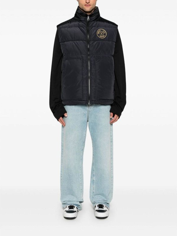 VERSACE JEANS COUTURE ダウンジャケット ブルー VERSACE JEANS COUTURE ヴェルサーチェ ジーンズ クチュール ダウン