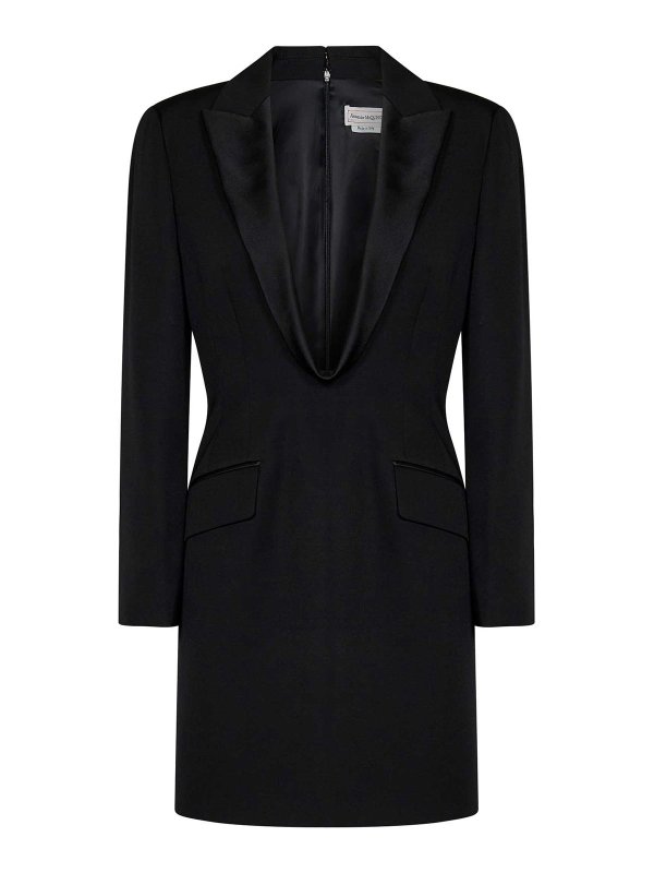 ALEXANDER MCQUEEN: ショートドレス - ショートドレス - 黒