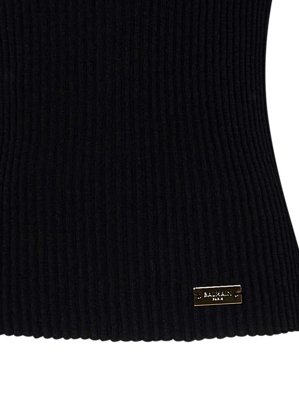 The Best Shops Balmain: crew necks - Extrafine Merino Wool Crewneck Top