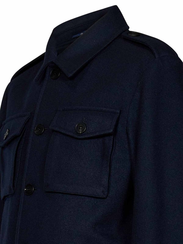 The Best Shops DRUMOHR: casual jackets - Blue Wool Blend Field Jacket