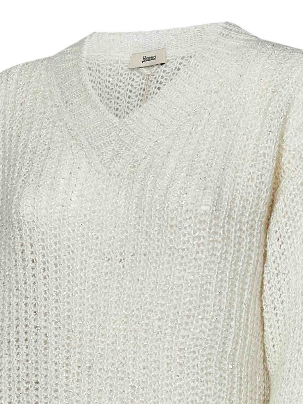 The Best Shops HERNO: crew necks - Alpaca Blend Knit V-Neck Sweater