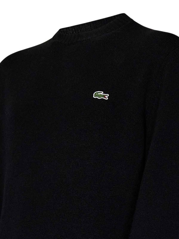 The Best Shops LACOSTE: Suéteres con cuello pico - Suéter Cuello Redondo - Negro