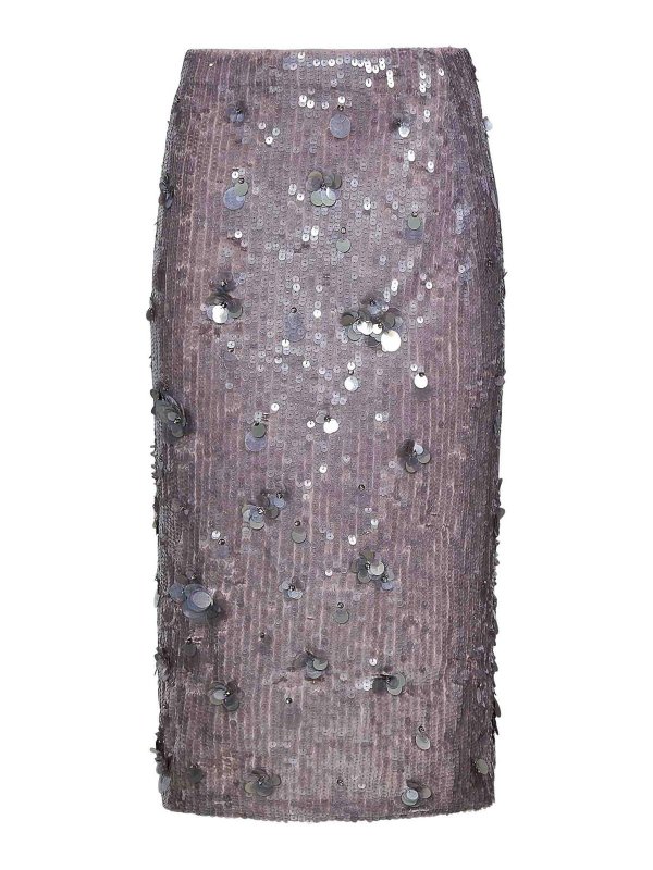 P.A.R.O.S.H.: Faldas media pierna y semilargas - Falda Semilarga - Gris