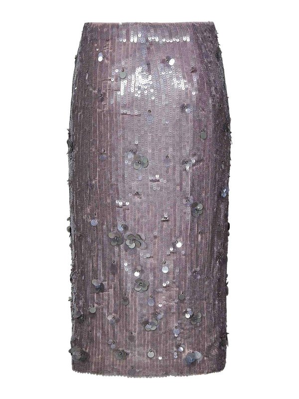 P.A.R.O.S.H.: Faldas media pierna y semilargas online - Falda Semilarga - Gris