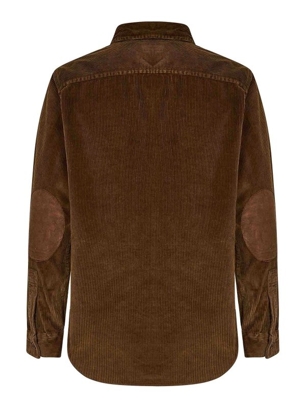 POLO RALPH LAUREN: shirts online - Brown Cotton Corduroy Long-Sleeved Shirt