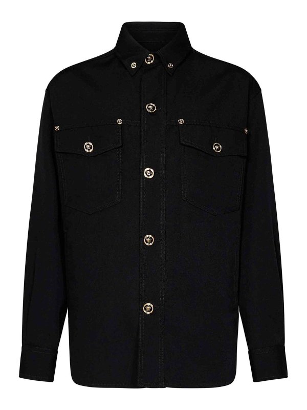VERSACE: casual jackets - Black Overshirt