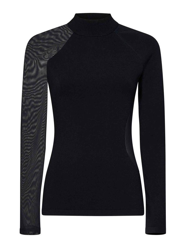 Y-3: Tops & Tank tops - Black Viscose Turtleneck Top