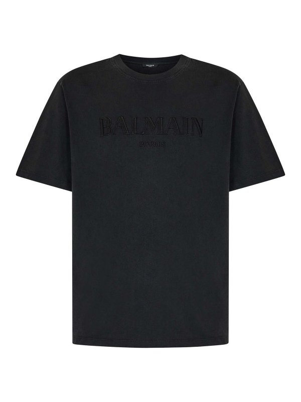 Balmain: T-shirts - T-Shirt - Grau