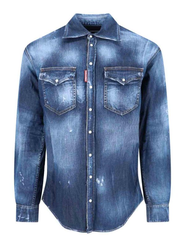 DSQUARED2: camicie - Camicia In Denim
