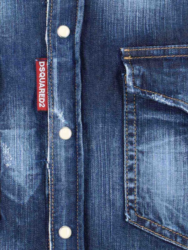 Camicia In Denim shop online: DSQUARED2