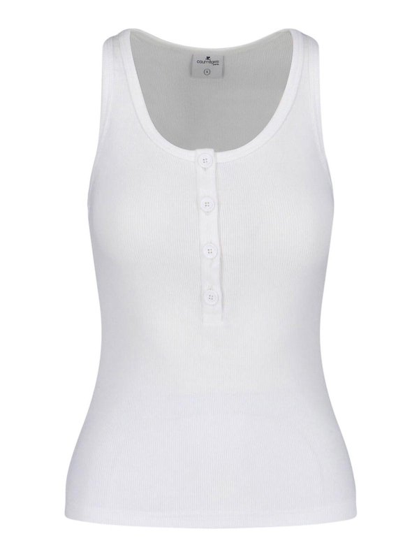 Courreges: Tops & Débardeurs - Top - Blanc