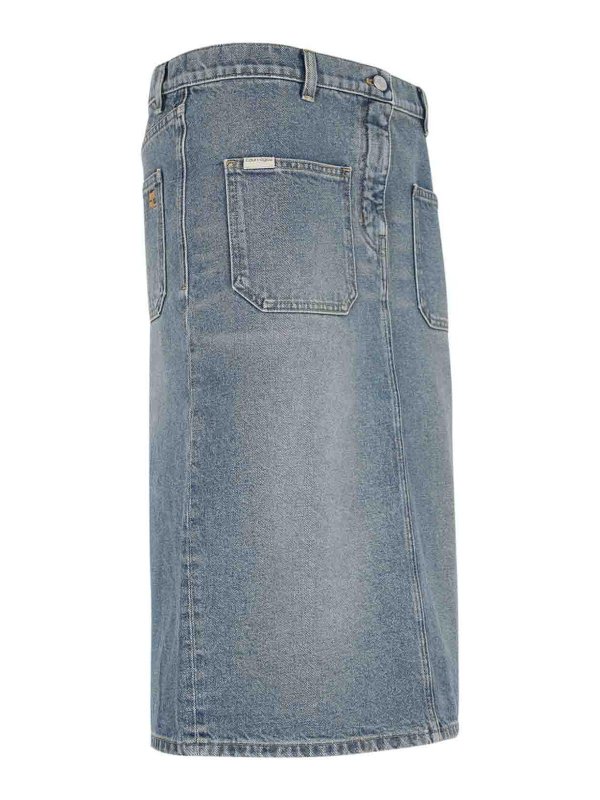 The Best Shops Courreges: ニーレングススカート＆ミディ丈 - 膝丈/ミディスカート - ブルー